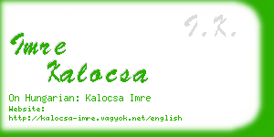 imre kalocsa business card